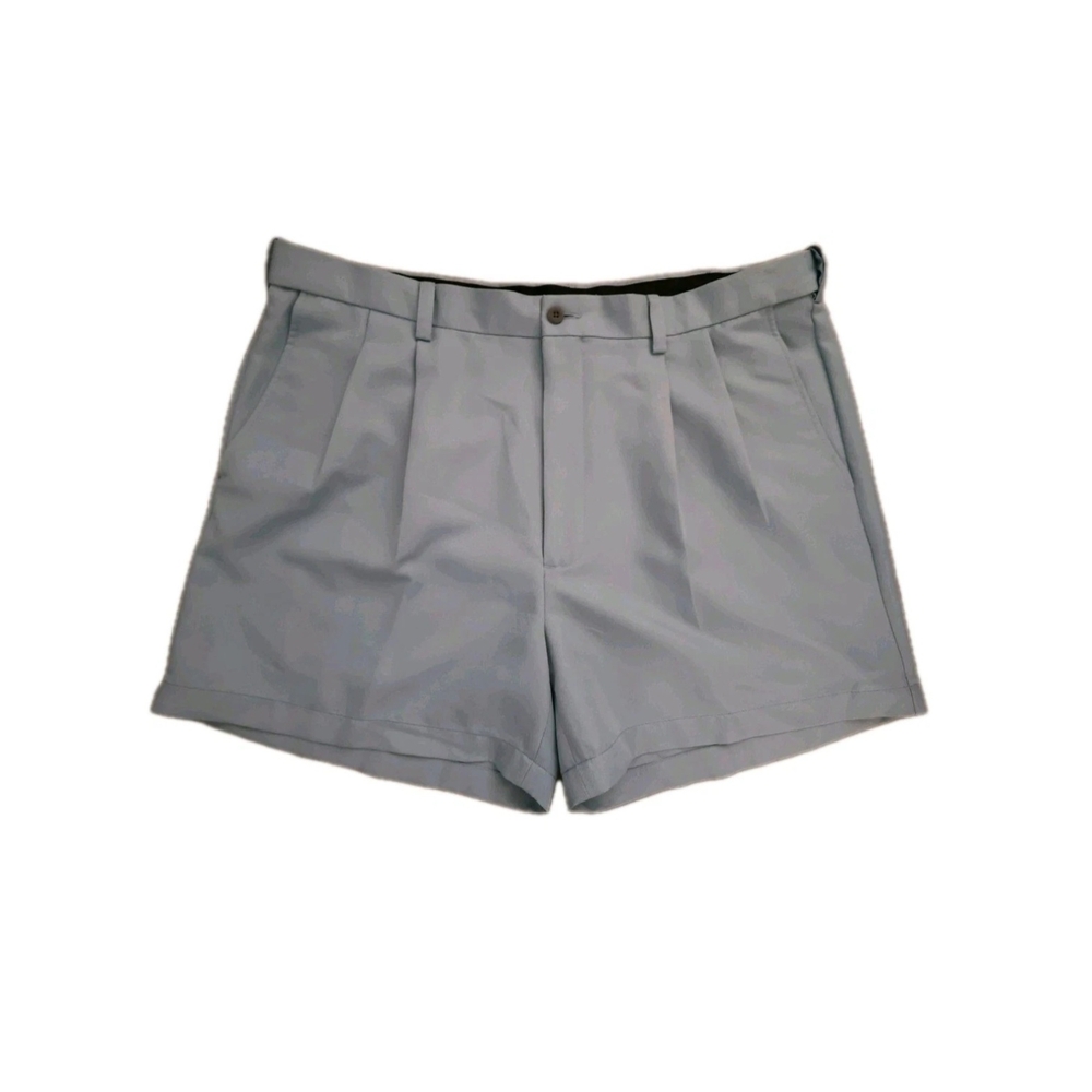 Savane Men's Classic Pleated Golf Shorts Size 40  Light Beige Premium Comfort